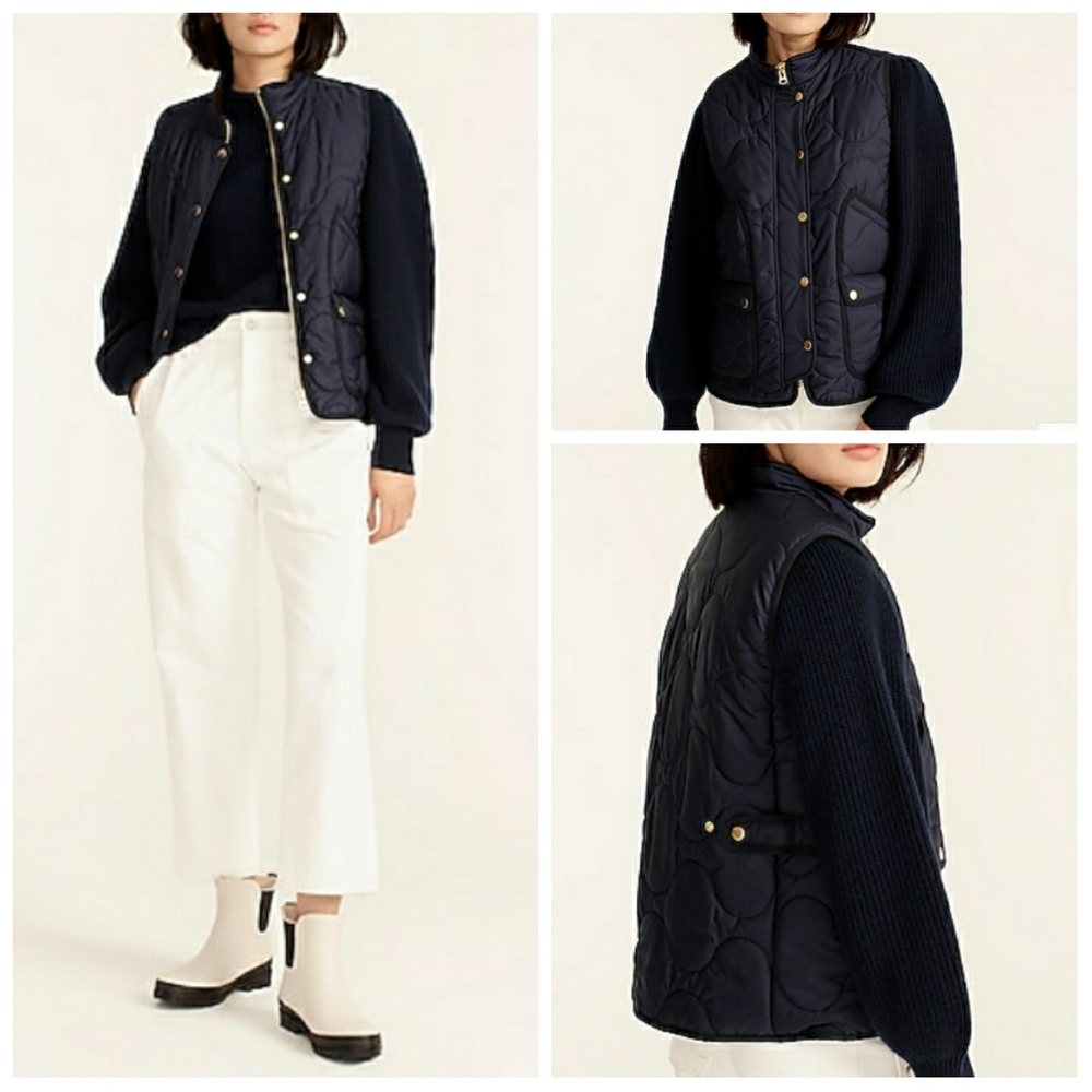 J. Crew Black Quilted Puffer Vest